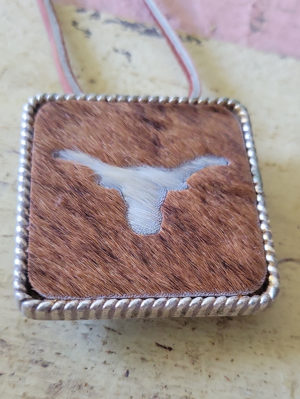 Uni Sex Brown Cowhide Long Necklace Pendant - Trigg Leather